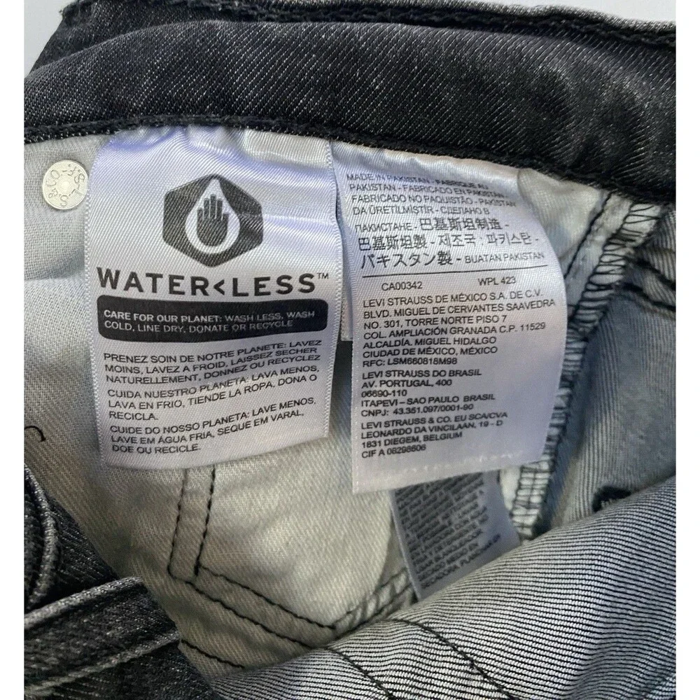 Levi's 511 Slim Fit Jeans Men's 30x32 Faded Black Gray WaterLess Denim Stretch
